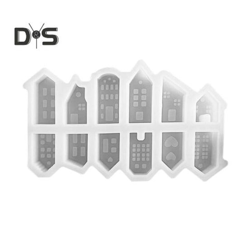 (as the picture, A) Silicone Molds House Candle Molds for Casting Creative House Molds with Window Epoxy Resin Molds for Soy Wax Candles Soap
