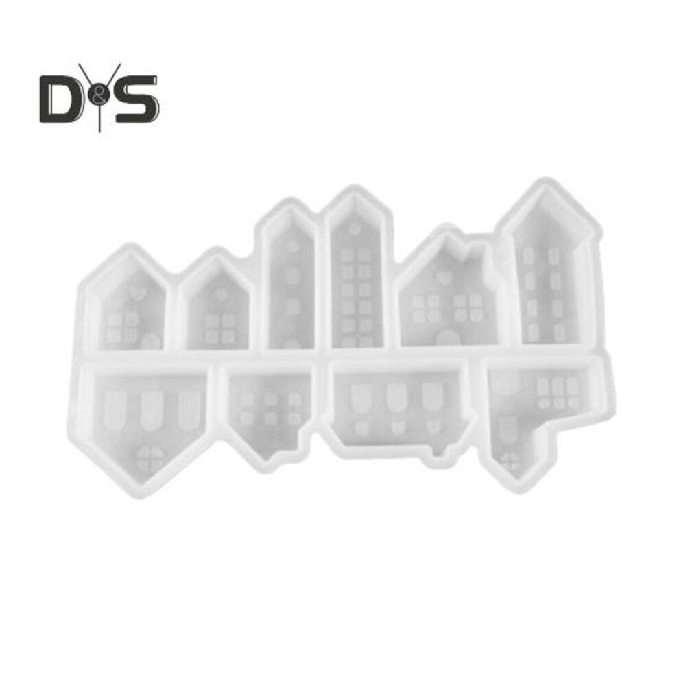 (as the picture, B) Silicone Molds House Candle Molds for Casting Creative House Molds with Window Epoxy Resin Molds for Soy Wax Candles Soap