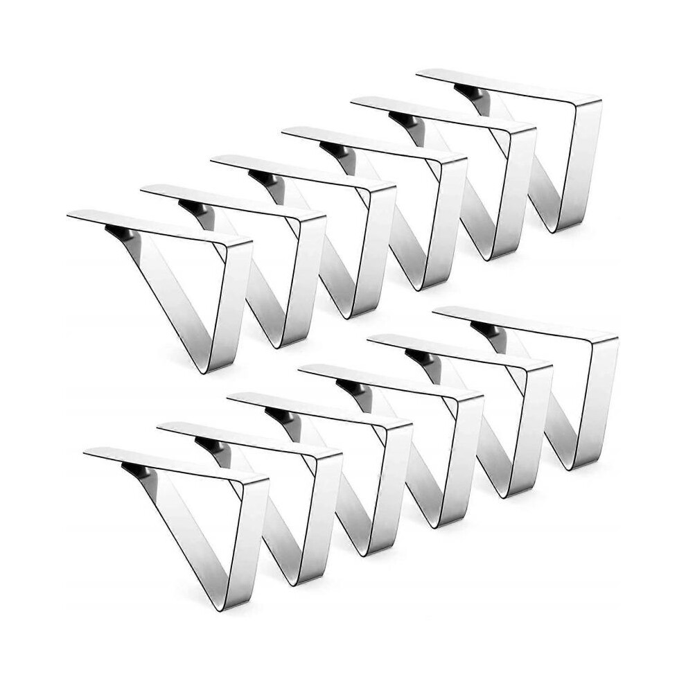 12 Pack Tablecloth Clips - Heavy Duty Picnic Table Clips, Stainless Steel Table Cloth Cover Clamps, Table Cloth Holders