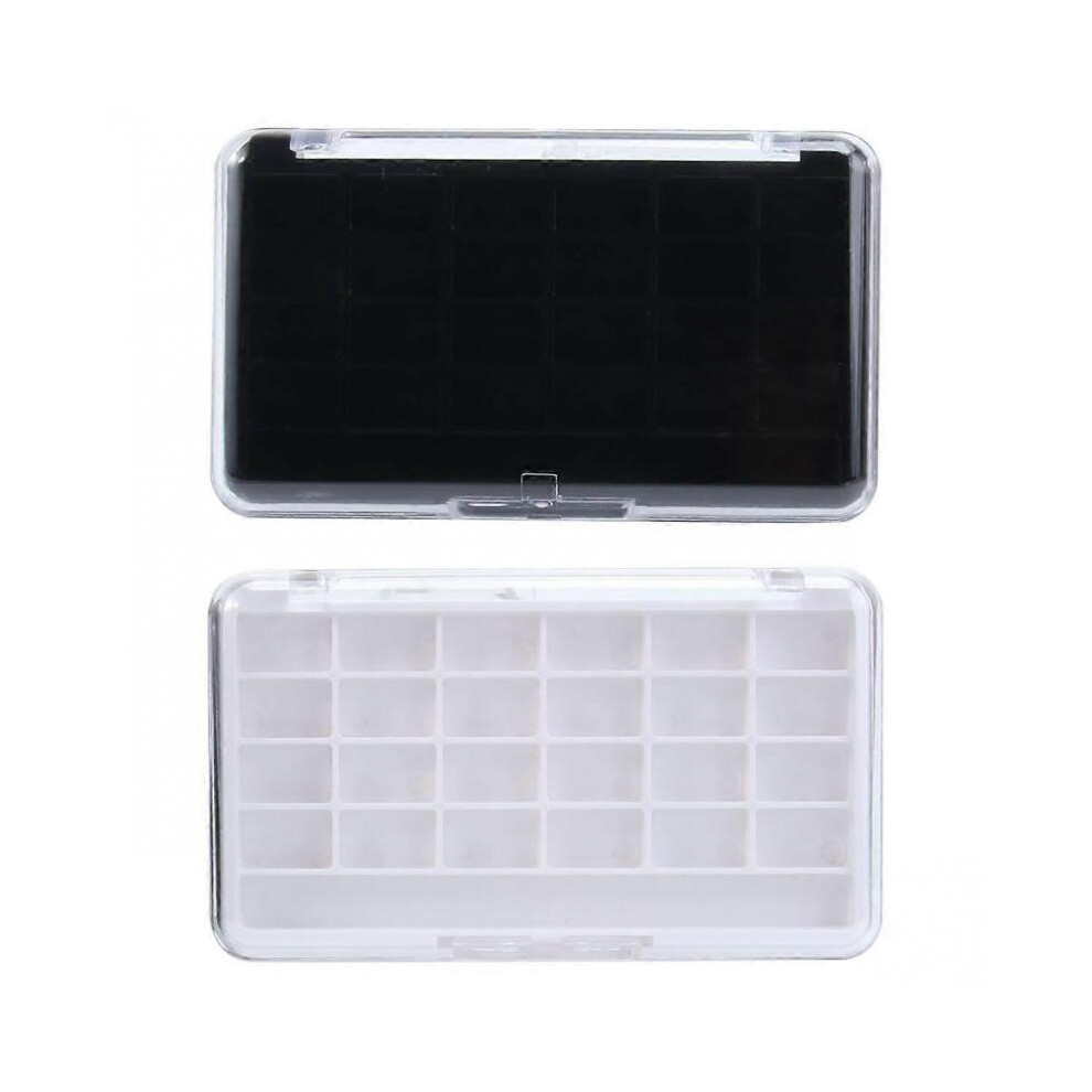 Refillable empty make-up box, 2 pieces with 24 trays for lipstick, eye shadow and blusher