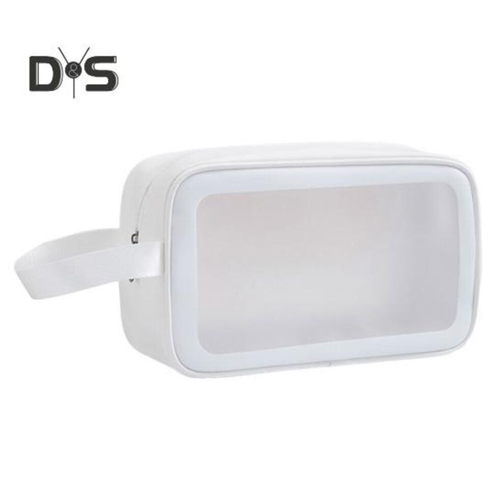 (white, S) Clear Makeup Bag Travel Toiletry Bag With Handle Zipper Closure Large Capacity Waterproof Transparent Cosmetic Bag