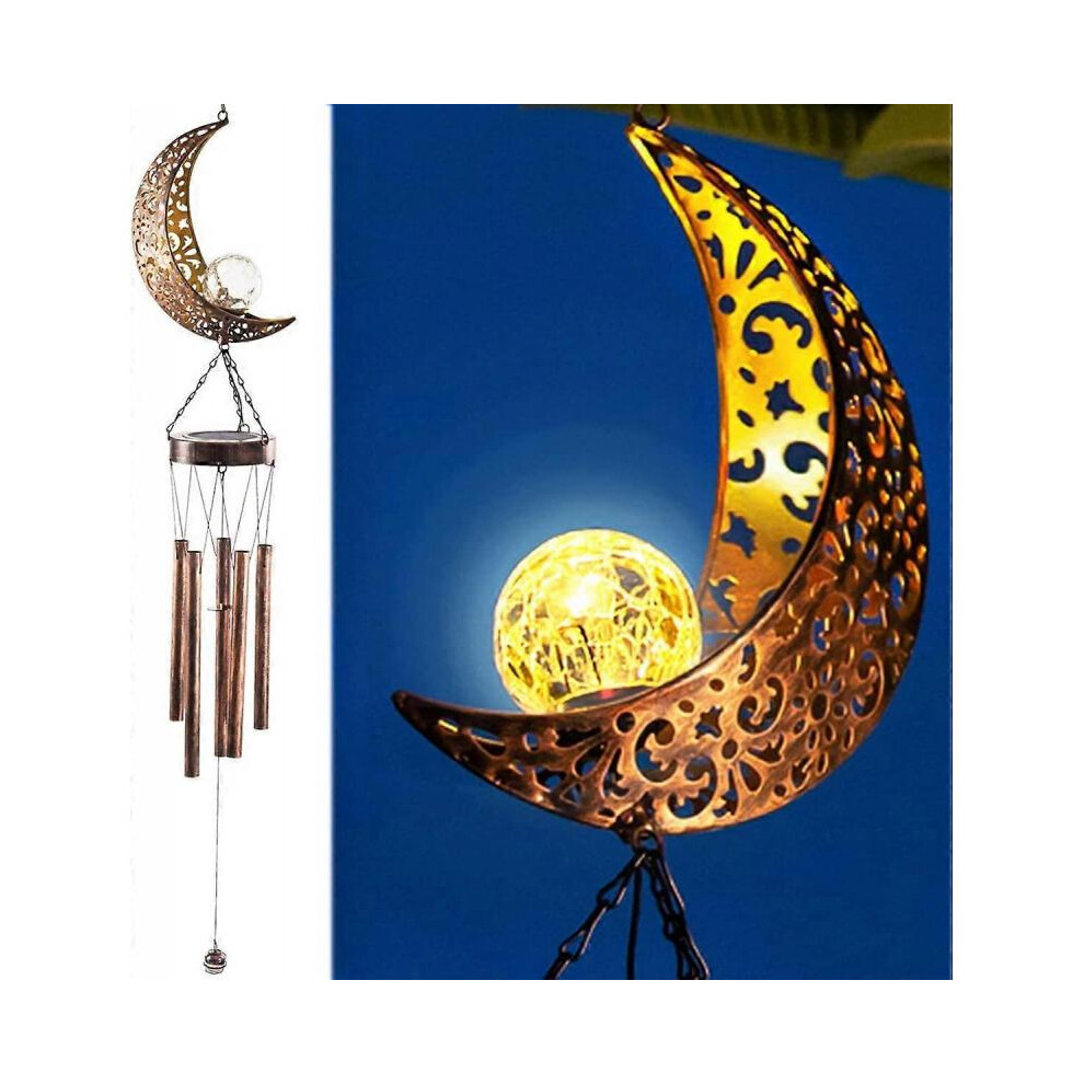 Solar Wind Chimes for Outside Sun Crackle Glass Ball Solar Garden Lights Waterproof