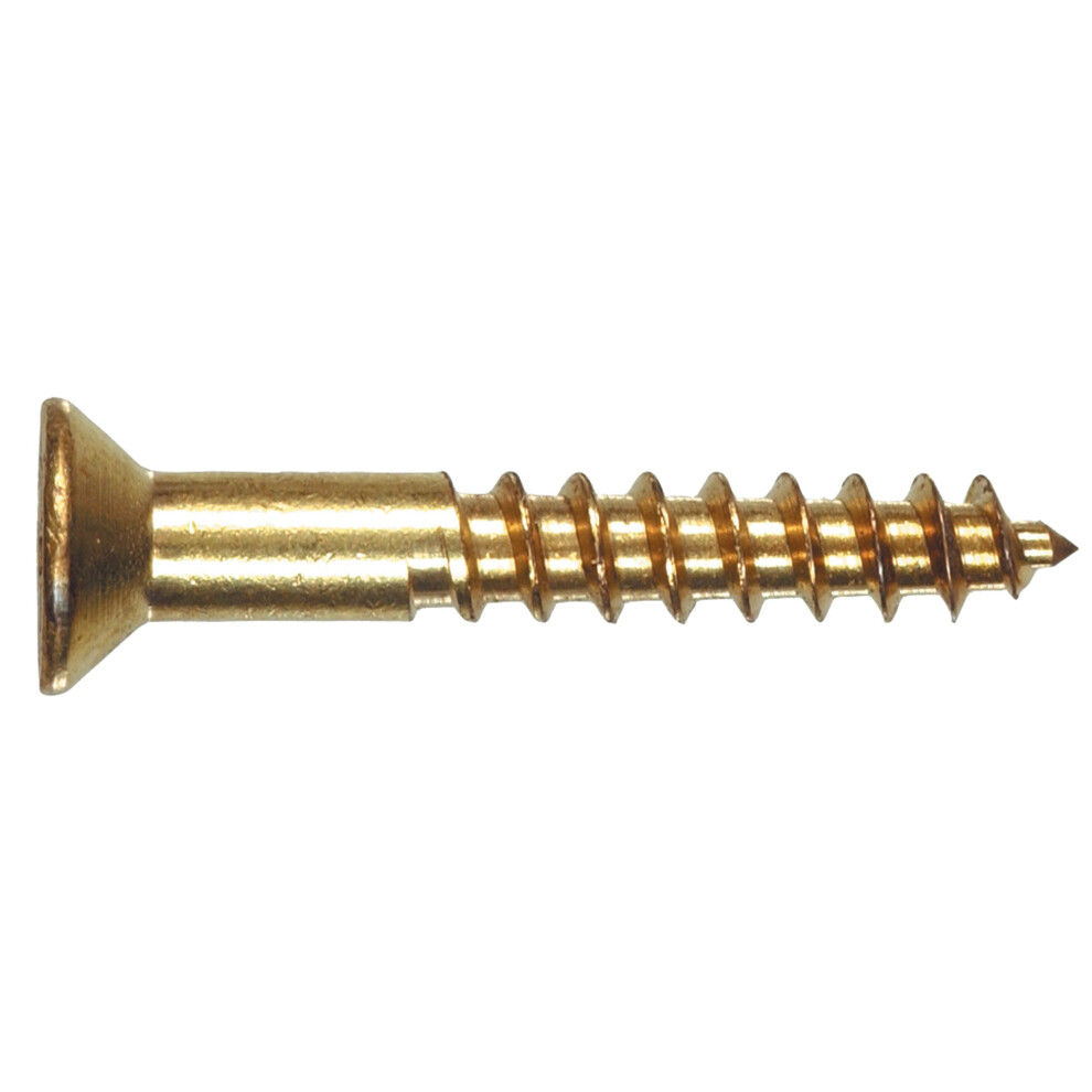 Hillman 1931 8 X 1 Brass Flat Head Slotted Wood Screw 20-Pack 008236014457