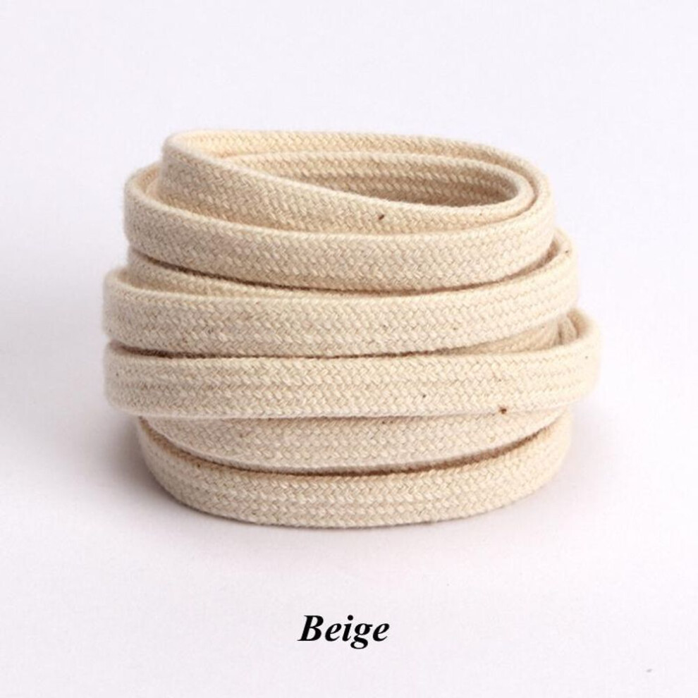 (beige, 160cm) 1pair Flat Shoelaces Canvas Sneakers Sports Shoes Laces Classic Women Men Shoelace Solid Double White Black Allstar Shoe Lace