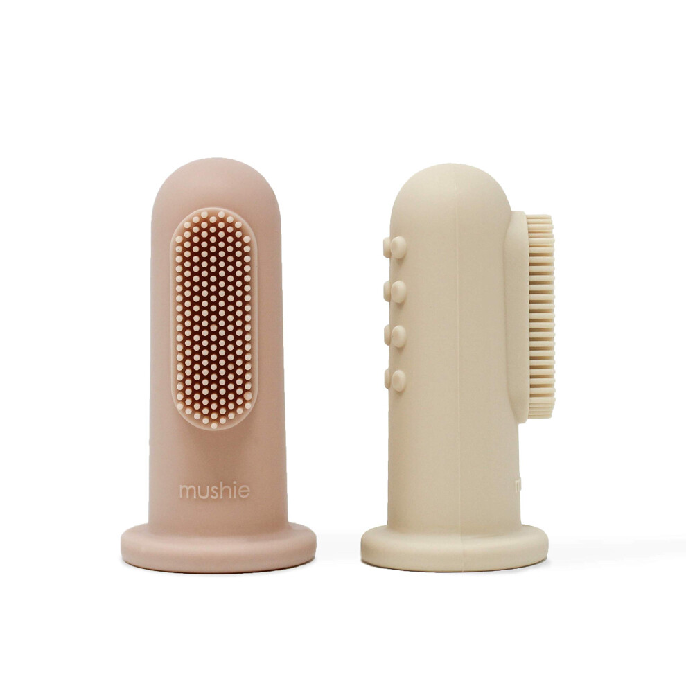 Baby Finger Toothbrush (Blush/Shifting Sand) 2-Pack Mushie