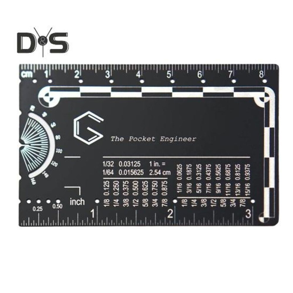 (as the picture, D) Engineering Ruler Pocket Engineer Protractor Scale Ruler Stainless Steel Metric Inches Mini Multi-tool For Engineers Architects Machinists