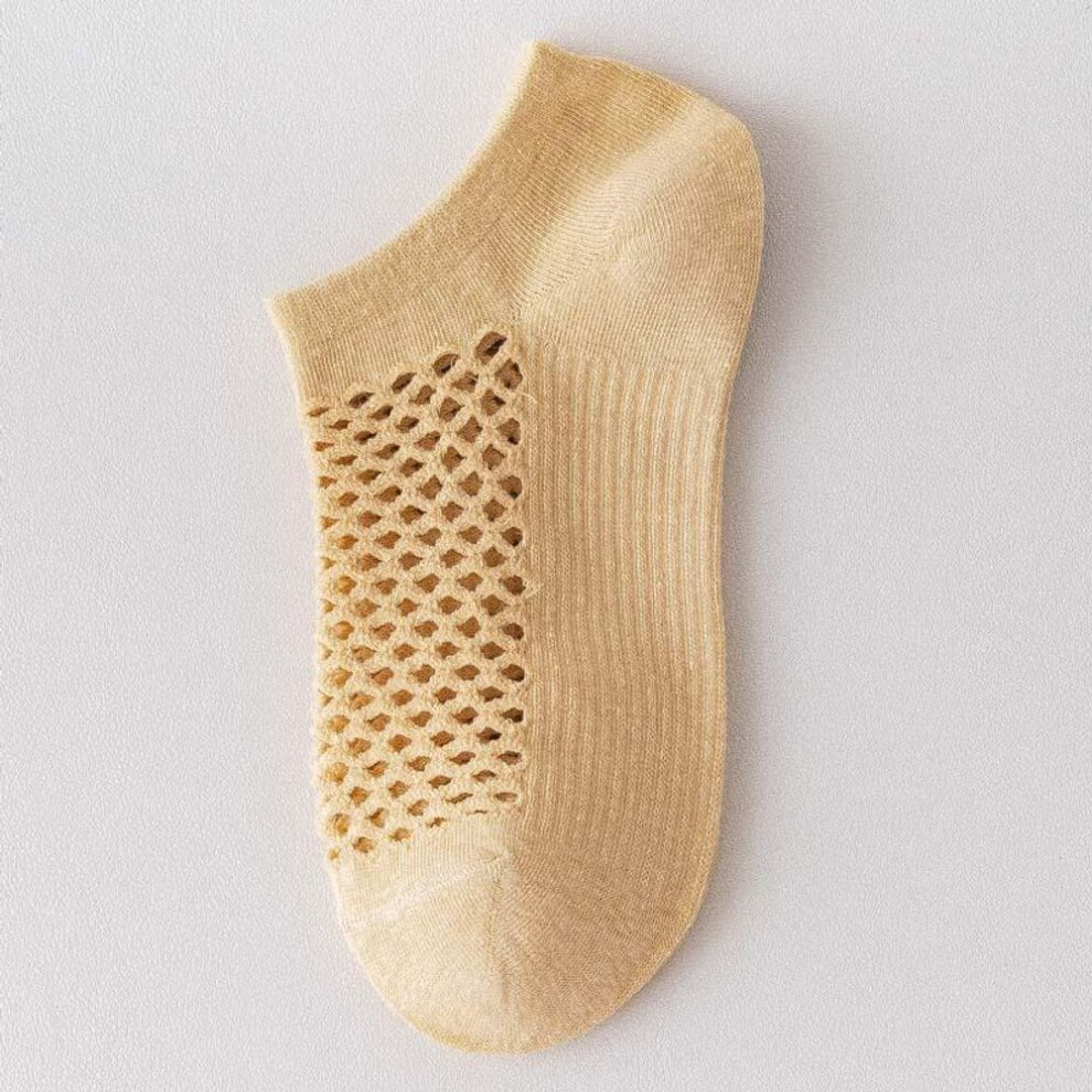 (beige, One size) Women's Fishnet Socks Ankle Hollow Out Socks Women Summer Nylon Multi Colors Mesh Holes Socks