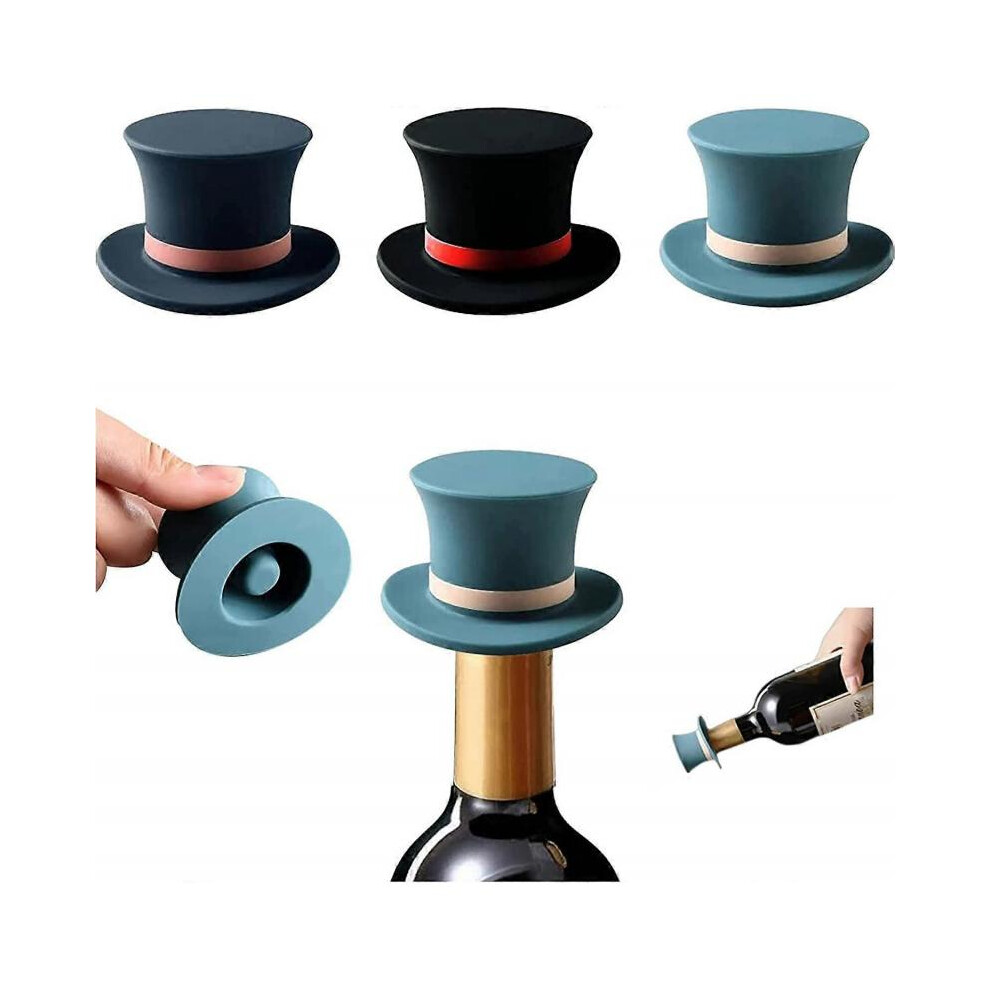 Reusable Silicone Bottle Caps for Wine and Beverage Bottle Sealers, Fine Wine Bottle Gifts (3 Pieces)