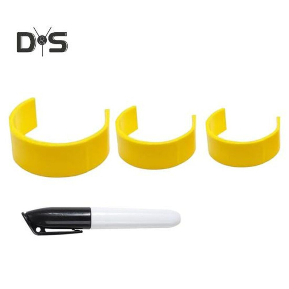 (as the picture, A 3pcs) 3pcs/set Pill Bottle Label Clip With Marker Pen Easy Identification Pill Container Label Clamp 10-60 Drams Pill Vial Plastic Label Holder