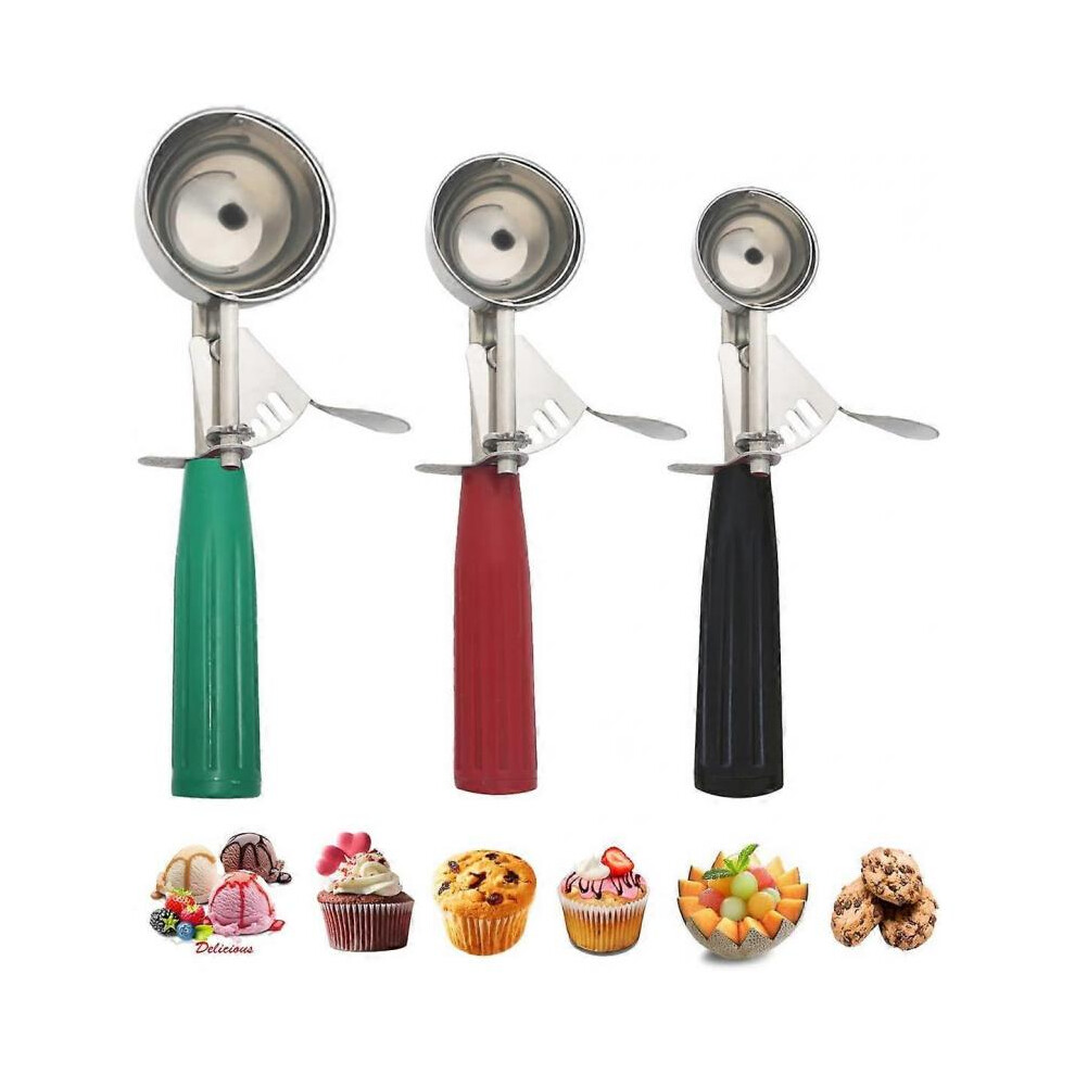 Cookie Scoop Set, Ice Cream Scoop Set, Multiple Size Large-Medium-Small Size Disher, Professional 18/8 Stainless Steel