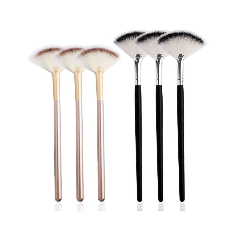 6-Pack Mask Brush Fan Brush, Soft Slim Mask Applicator Fan Brush for Face Glycolic Acid Chemical Peeling Mask Makeup Tool