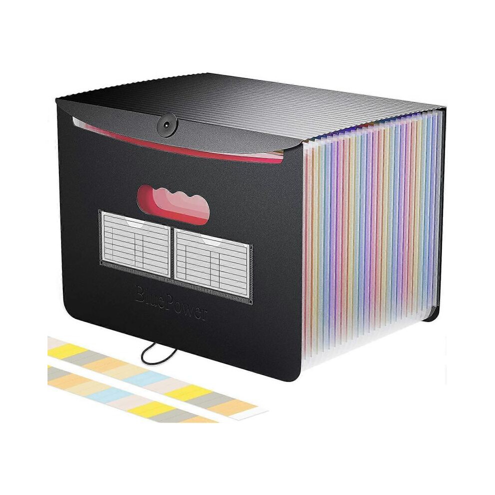 File Organisers, 24 Pockets Filing Boxes Document Organiser, File Folder, Accordion A4 Desk Folders