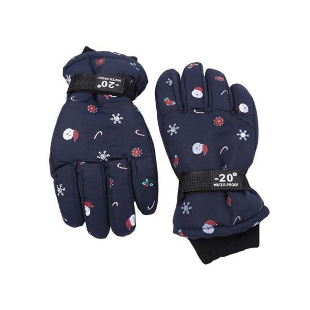 (dark blue) Kids Winter Gloves Warm Thermal Ski Gloves Windproof Snow Mitten for Cold Weather Snowboarding Skiing Hiking Cycling