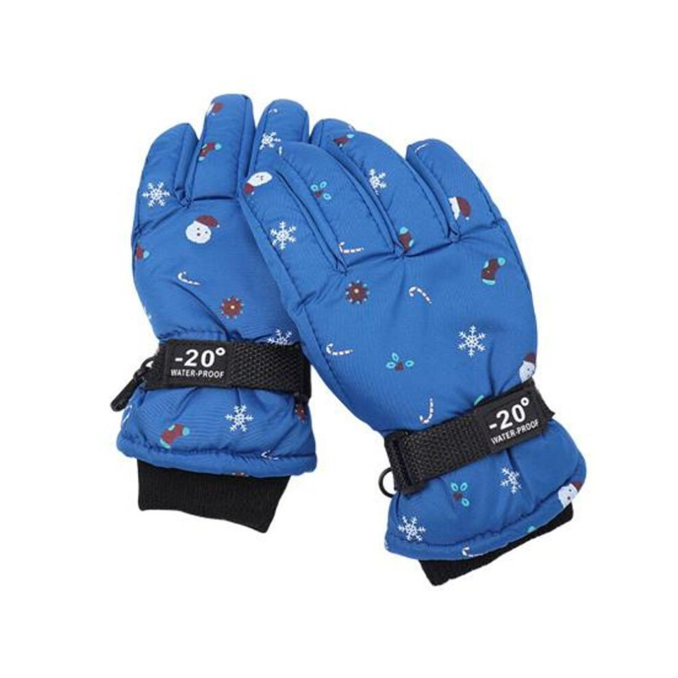 (blue) Kids Winter Gloves Warm Thermal Ski Gloves Windproof Snow Mitten for Cold Weather Snowboarding Skiing Hiking Cycling
