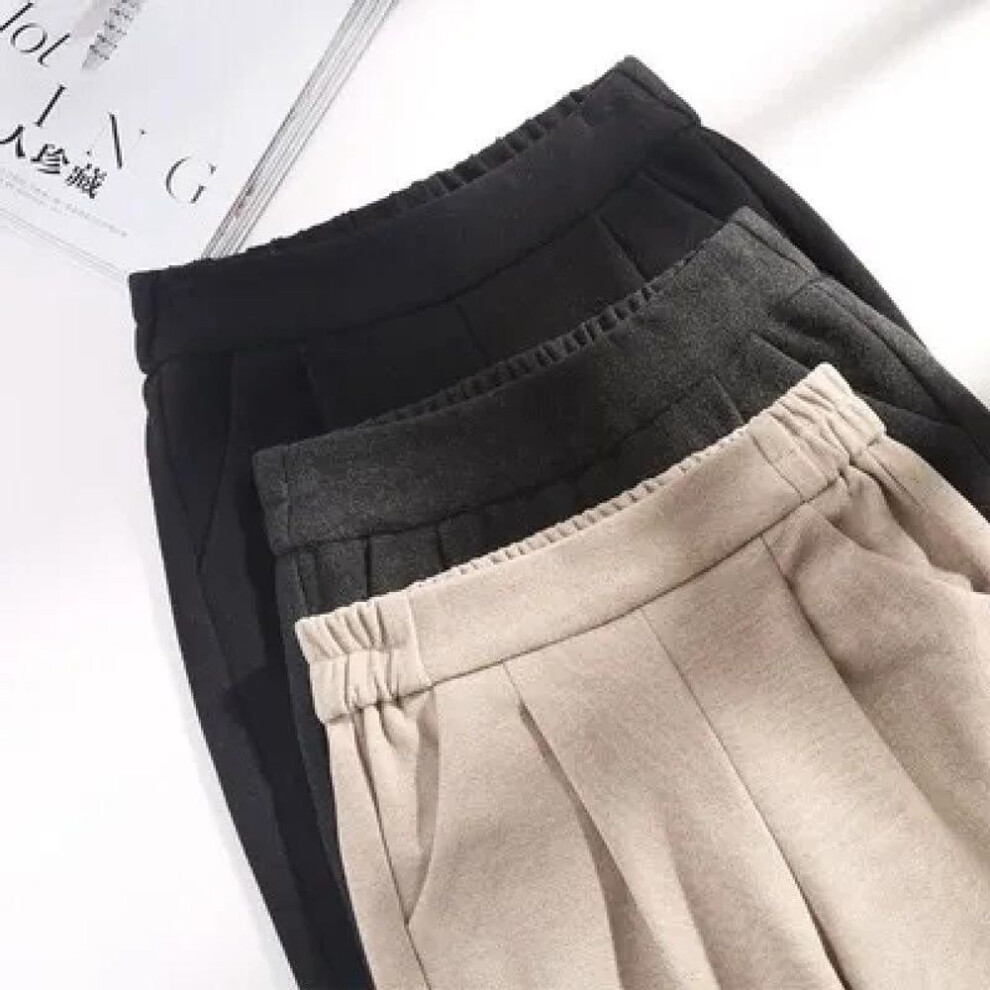 (dark gray, 5XL) Women's High Waist Slim Carrot Pants: Autumn-Winter Loose Casual Harem Trousers for Plus Size