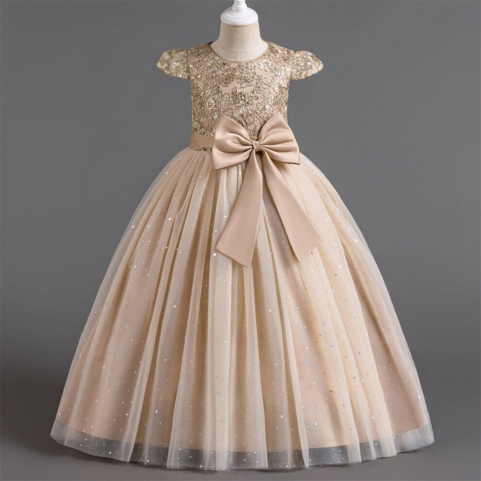 (as the picture, 110) Baby Girls Princess Bridesmaid Pageant Gown Birthday Party Wedding Dress