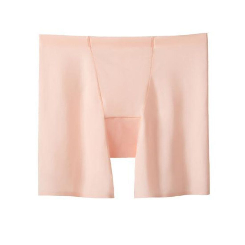 (light pink, L) Summer Thin Women Safety Shorts Cool Breathable Seamless Shorts Solid Color