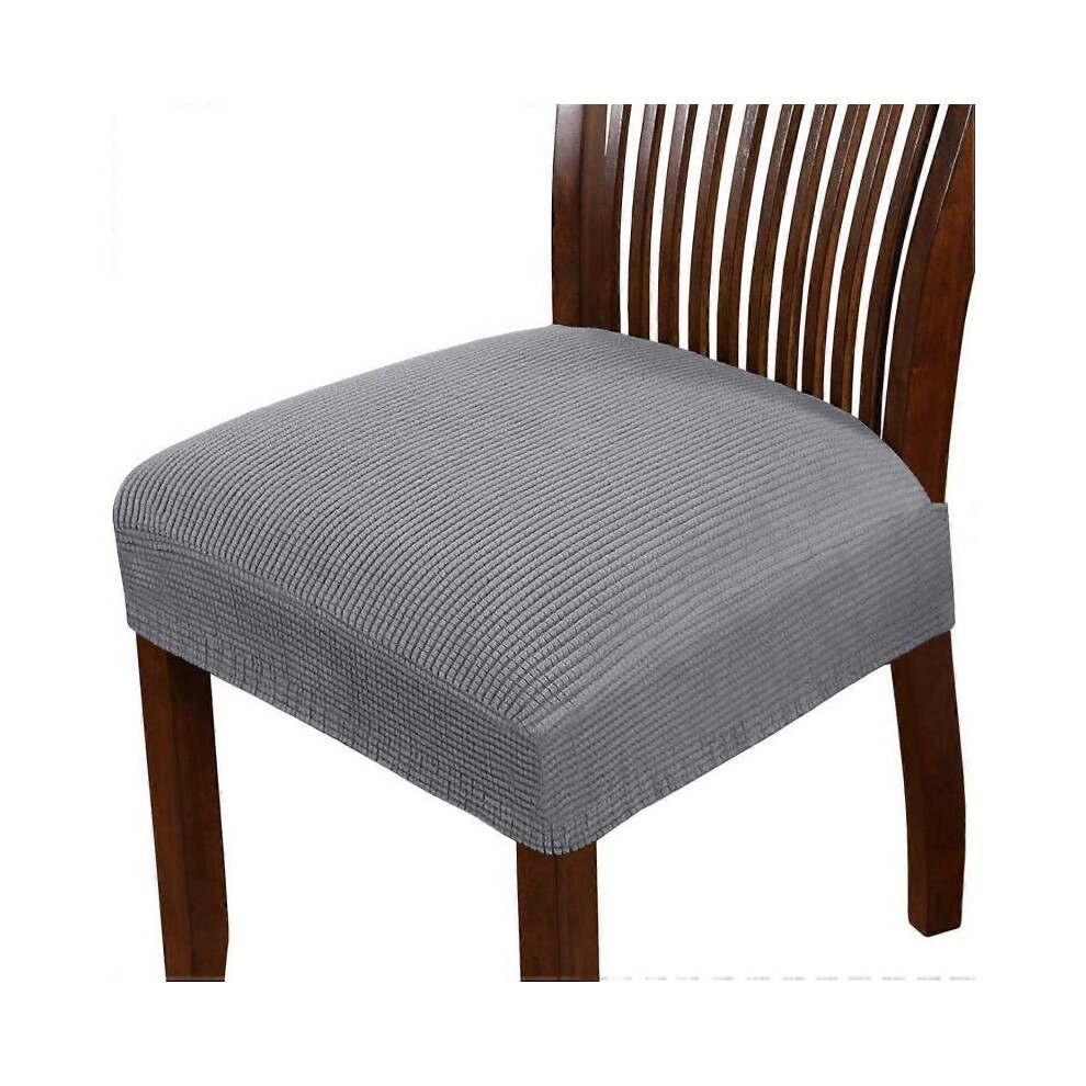 (Dove*2, Dove) Dining Chair Seat Cover Stretch Spandex Chair Seat Covers Chair Seat Cushion Slipcovers Removable Washable Chair Seat Covers - Set of 4