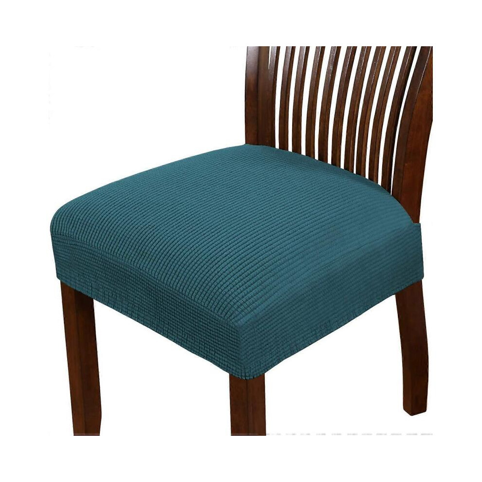 (Deep Teal*2, Deep Teal) Dining Chair Seat Cover Stretch Spandex Chair Seat Covers Chair Seat Cushion Slipcovers Removable Washable Chair Seat Covers