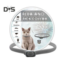 (Cat, grey) Pet Flea Collar Adjustable Flea And Tick Collar for Cats Dogs 8 Months Long Term Protection Natural Pet Tick Collar
