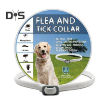(Dog, white) Pet Flea Collar Adjustable Flea And Tick Collar for Cats Dogs 8 Months Long Term Protection Natural Pet Tick Collar