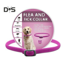 (Dog, rose red) Pet Flea Collar Adjustable Flea And Tick Collar for Cats Dogs 8 Months Long Term Protection Natural Pet Tick Collar
