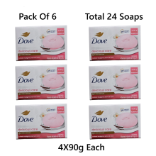 6x Dove Delicious Care Leche De Coco Coconut Milk Soap Bars 4x90g.