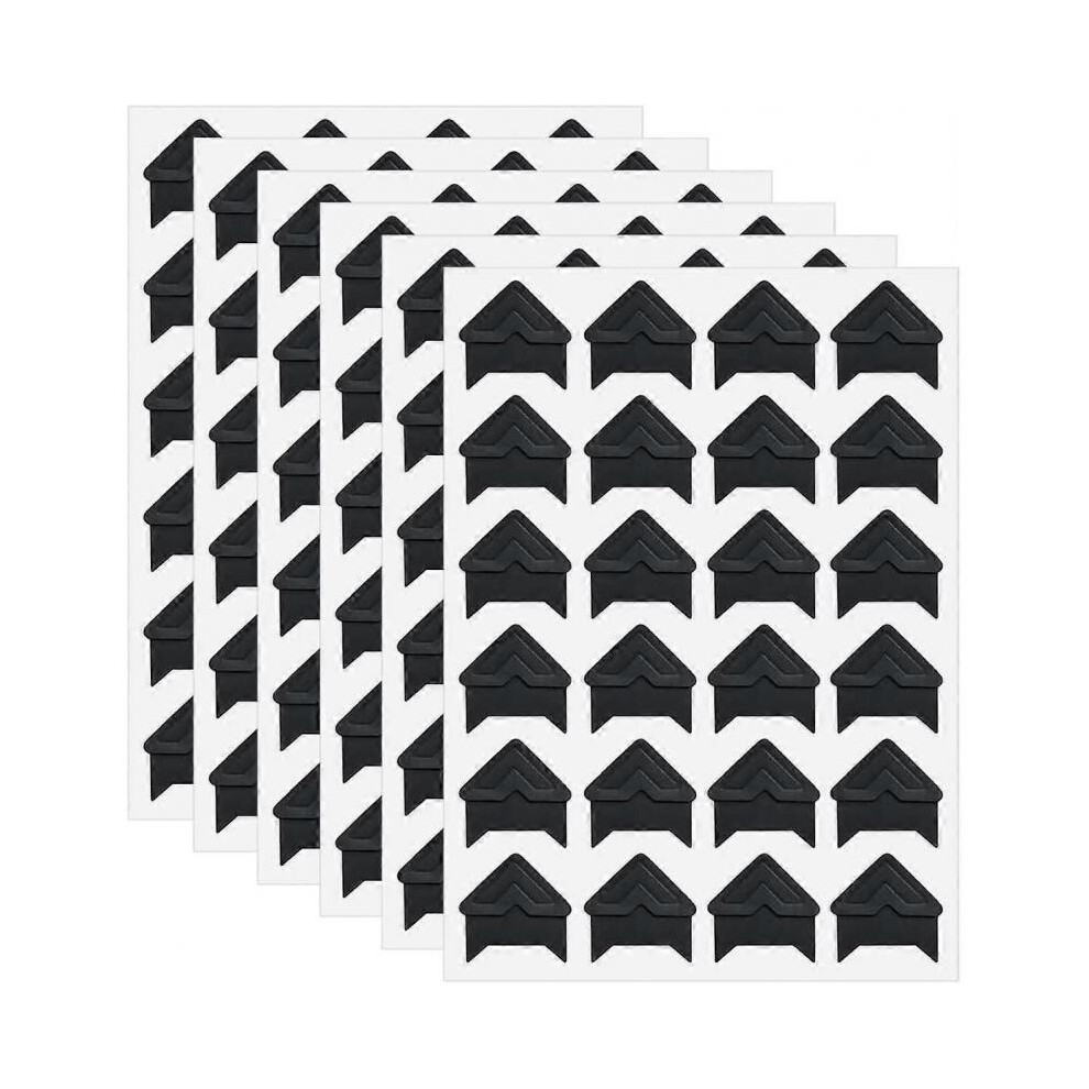12 Sheets Self-Adhesive Photo Corners Stickers,  Memory Books, DIY Picture Album, Journal (Black)