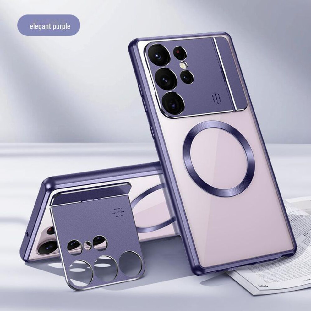 (purple, Samsung S23 Ultra) Samsung S24ultra Aromatherapy Metal Magnetic Case With S23u Lens Bracket