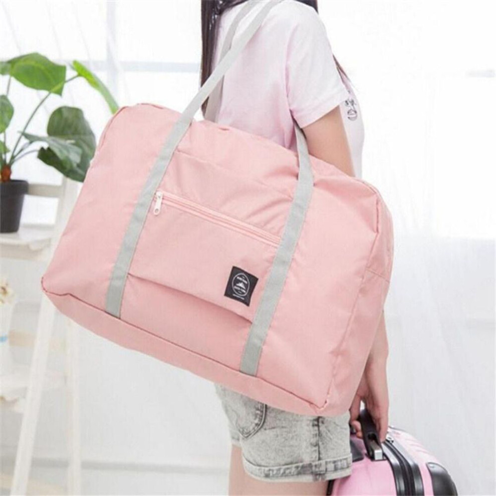 (pink) Waterproof Luggage Storage Bags Suitcase Travel Pouch Handbag Large Travel Bag Organizer Bag