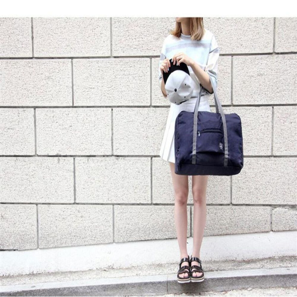 (navy) Waterproof Luggage Storage Bags Suitcase Travel Pouch Handbag Large Travel Bag Organizer Bag