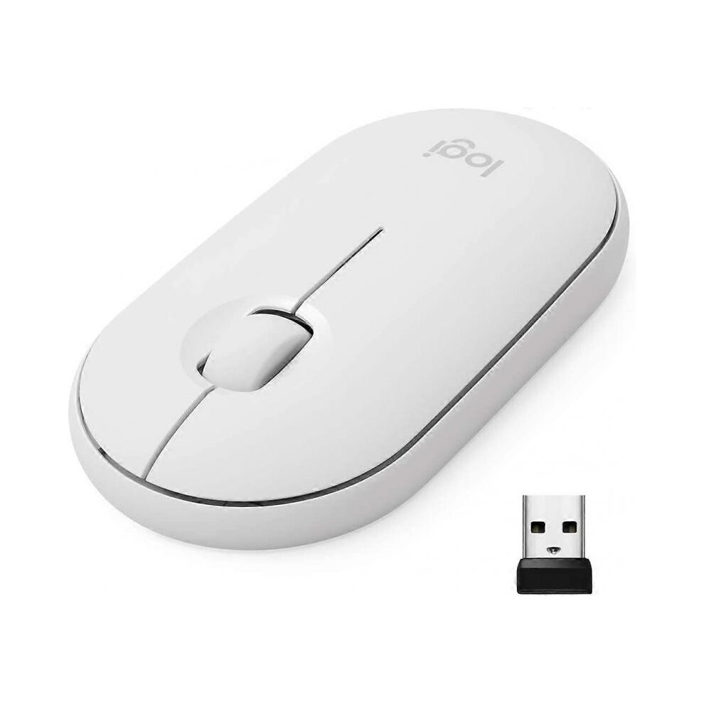 Wireless Mouse With Bluetooth Or 2.4 Ghz Receiver, Quiet, Slim Computer Mouse, Quiet Click, For Laptop/Laptop - White
