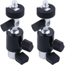2 PackFlash Mount C II Hot Shoe Mount Adapter, Load Capacity 2kg Ball Head Ring Light Adapter for Camera, Camcorder, Gopro, LED Video Light