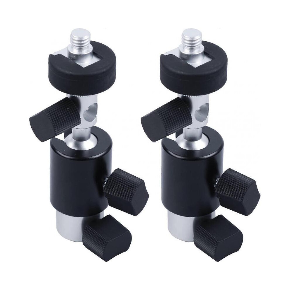 2 PackFlash Mount C II Hot Shoe Mount Adapter, Load Capacity 2kg Ball Head Ring Light Adapter for Camera, Camcorder, Gopro, LED Video Light