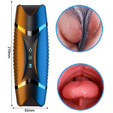 Automatic Dual-Channel Masturbator with Heating and Voice Interaction - Realistic Oral & Vaginal Stimulation, 10 Modes, 42C Warmth, USB Rechargeable
