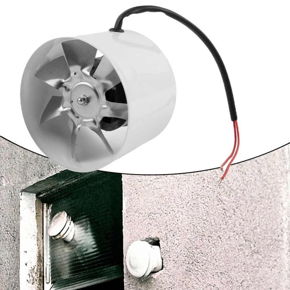 (white) 100 Mm Extractor Fan, Smoke Extractor Duct Fan 140 M3/h Inline Pipe Fan Quiet