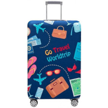 Luggage Cover Washable Suitcase Protector Anti-scratch Suitcase cover Fits 18-32 Inch Luggage (Go travel-Trip, S)