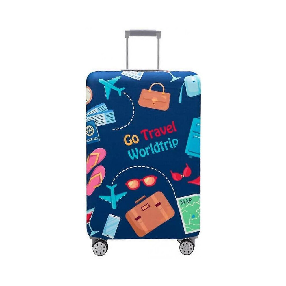 Luggage Cover Washable Suitcase Protector Anti-scratch Suitcase cover Fits 18-32 Inch Luggage (Go travel-Trip, S)