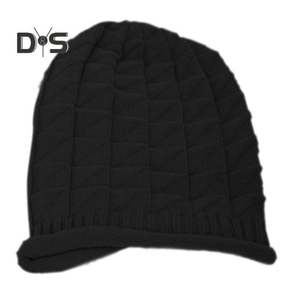 (black) Winter Unisex Knitted Hat Stretchy Windproof Solid Color Ear Protection Hip Hop Warm Daily Wear Cap Hiking Traveling Shopping Piled Cap