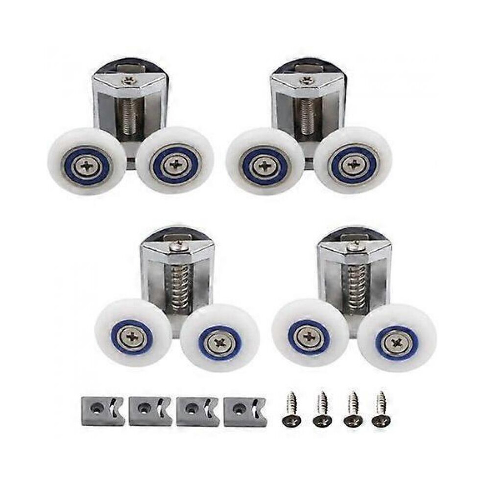4 Pack Shower Door Rollers 2 Up and Down Rollers 26mm Zinc Alloy Shower Door Replacement Kit