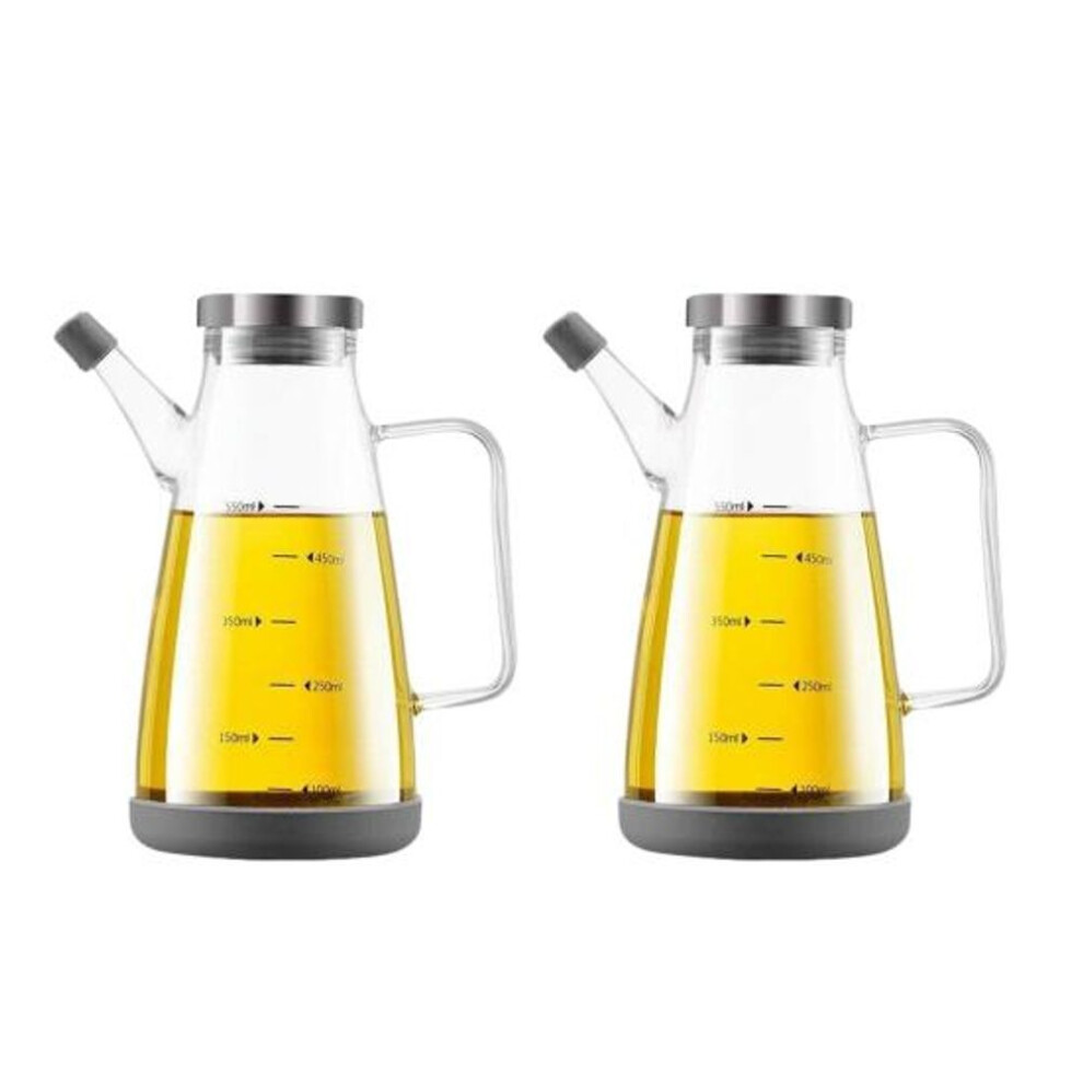 (as the picture, 550ML 2pcs) Glass Oil Dispenser Bottle with Drip-Free Spout 550/750/1000ml Large Capacity Oil Pot Heat-Resistant Oil Vinegar Dispenser Container Bottles Kitchen