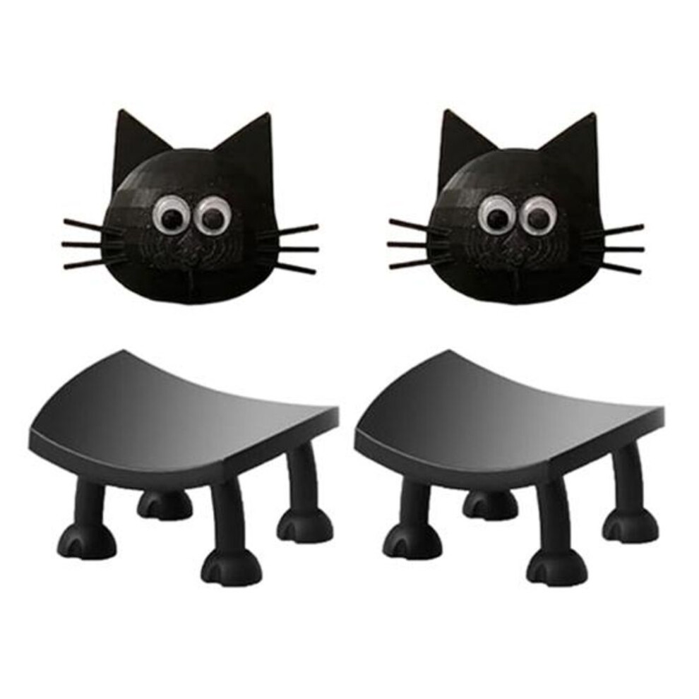 (as the picture, 2pcs) 2/3Pcs Funny Toilet Paper Holder Versatile Placement Creative Cat Shaped Free-Standing Toilet Roll Holder Bathroom Accessory