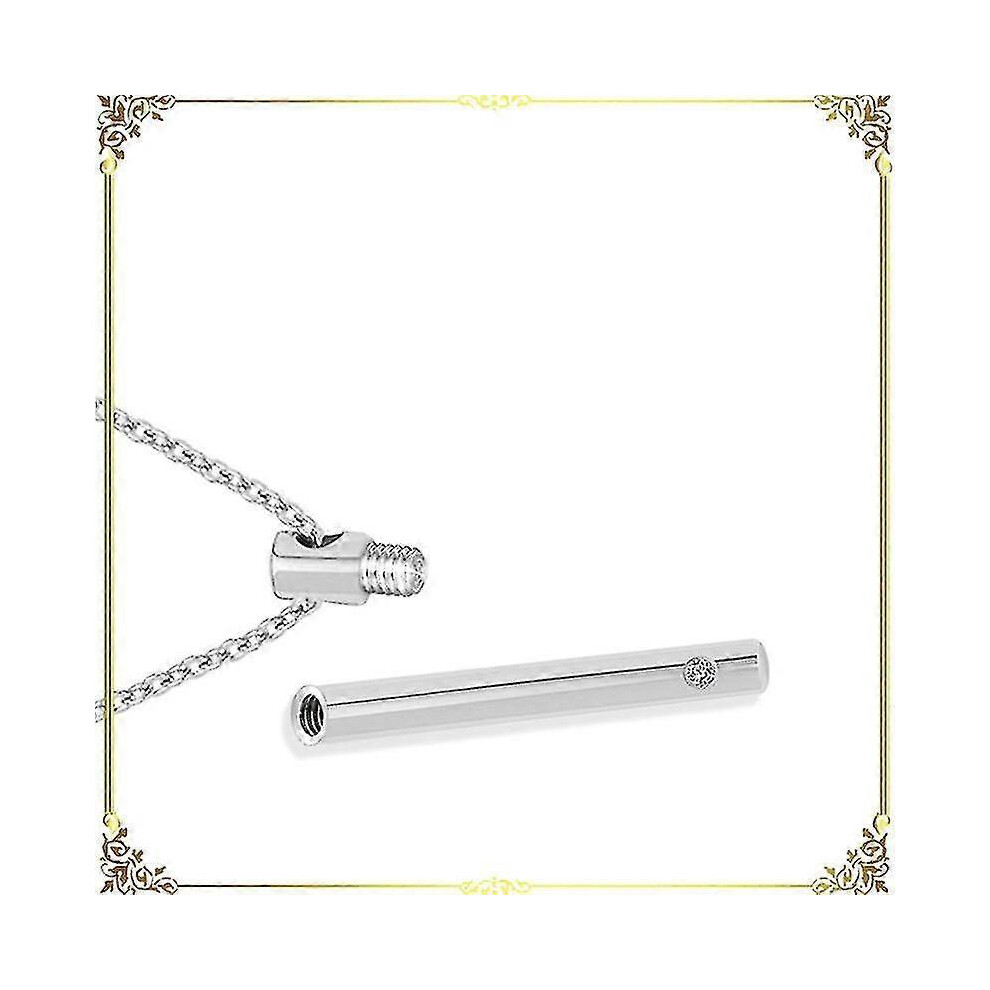 Stainless Steel Pet Memorial Cremation Urn Necklace Pendant Ash Case Holder