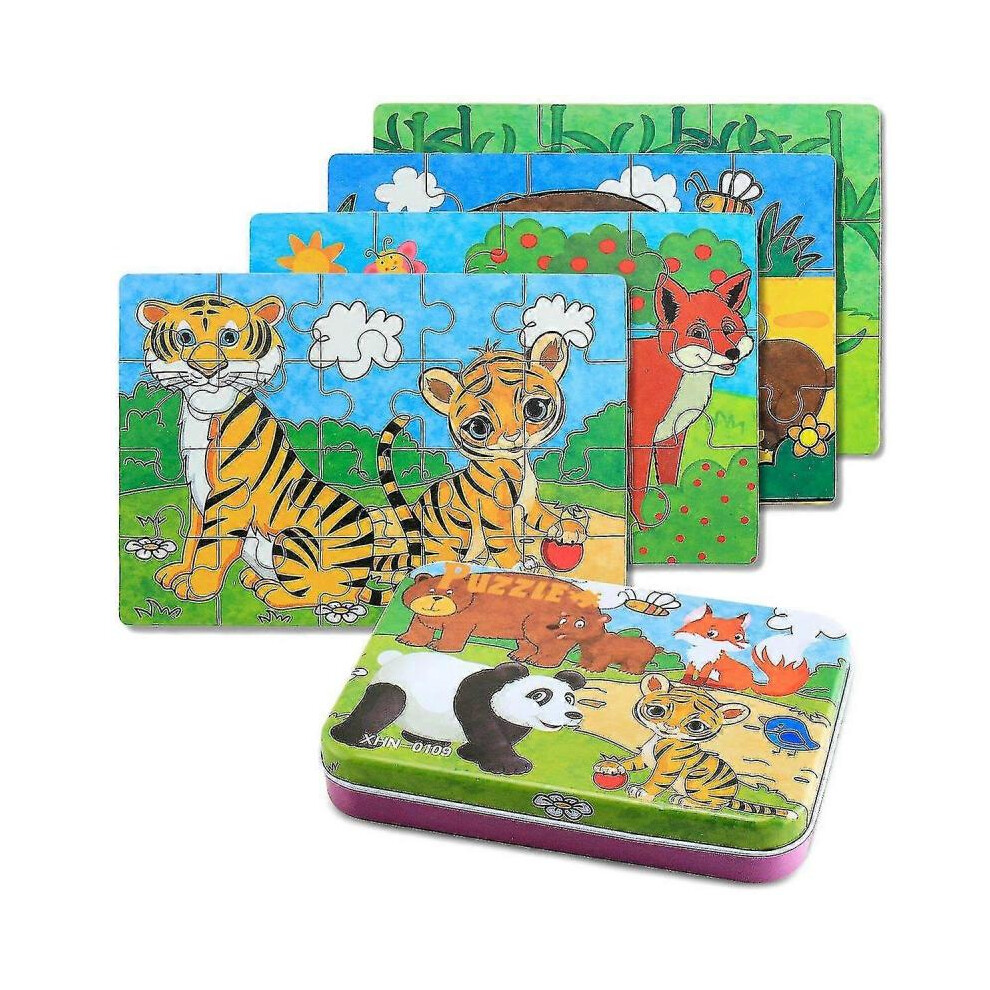 Jigsaw Wooden Puzzles Educational Learning Toy For Kids With Iron Box Not,Specified