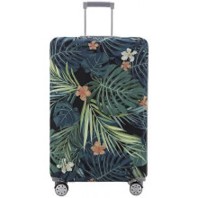 Luggage Cover Washable Suitcase Protector Anti-scratch Suitcase cover Fits 18-32 Inch Luggage (Leaves-green, S)