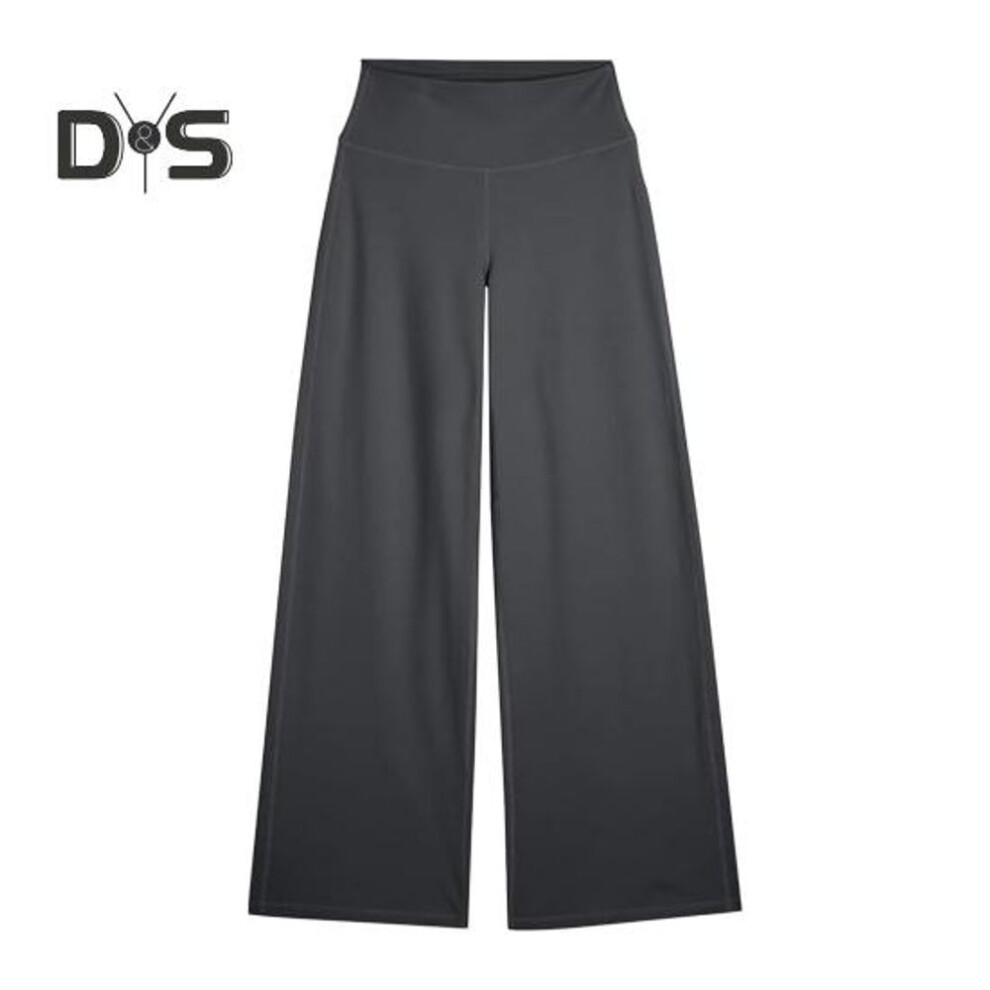 (dark gray, XL) Women Flared Pants Elastic High Waist Solid Color Straight Leg Trousers Solid Color Straight Leg Tummy Control Yoga Pants
