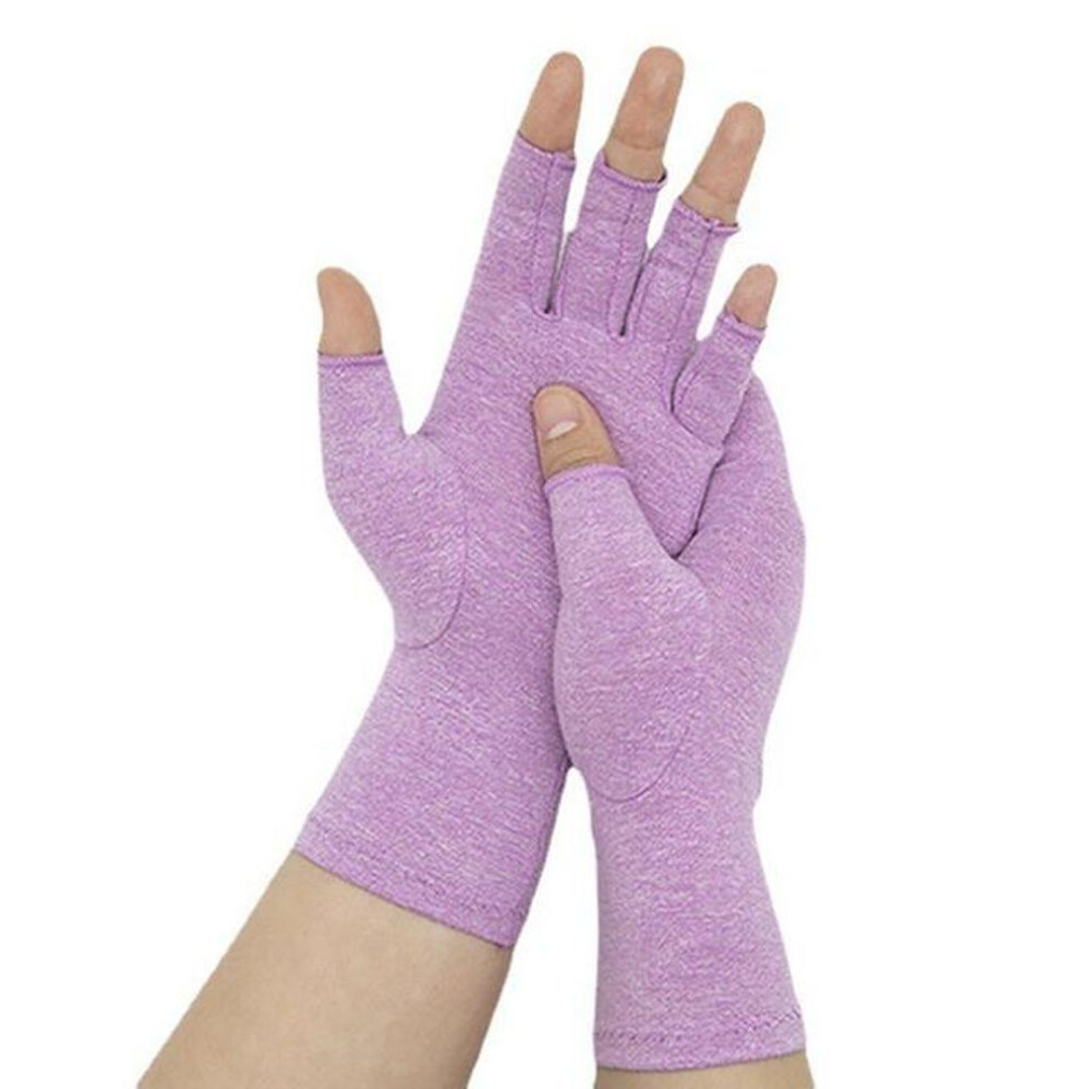 (purple, L  (20-24CM)) 1 Pair Compression Gloves Wrist Support Joint Pain Relief Hand Brace Women Men Therapy Wristband Compression Gloves