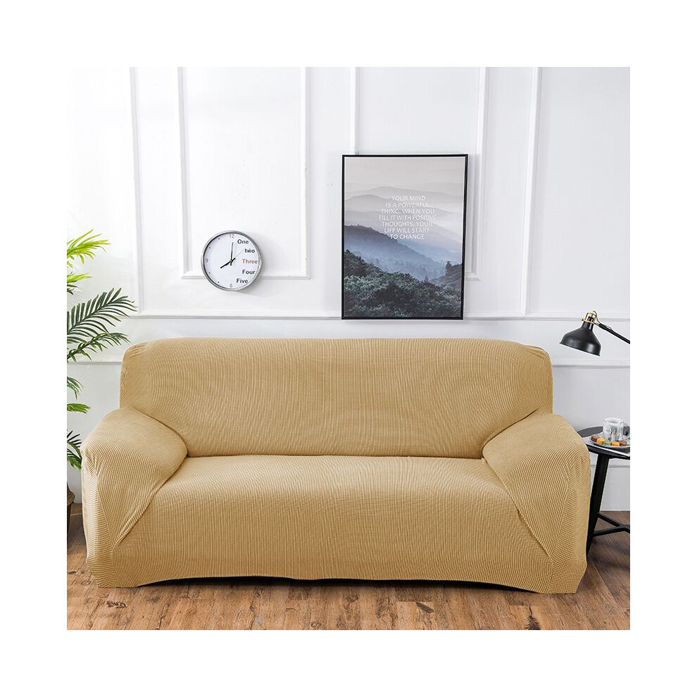 (Beige,1 Seater)Funda De Sofá EláStica Para Silla De Hogar Color Liso Para Todas Las Estaciones 1234 Fundas De Asiento Sofá-image