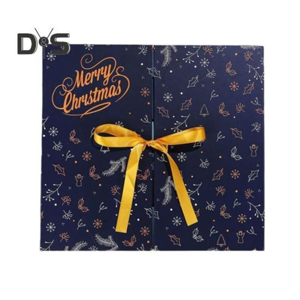 (blue) Christmas Advent Calendar 24 Days Refillable Countdown Packaging Box Cardboard Number Boxes Holiday Home Decor For Kids Adults