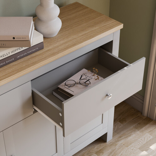 Vida Designs (Grey & Oak) Arlington Sideboard 2 Drawer 3 Door Storage Unit 2